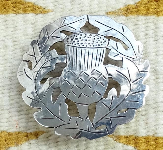 Trinity Thistle Kilt Pin - 4 Inch Rust-Free Brass Scottish Emblem