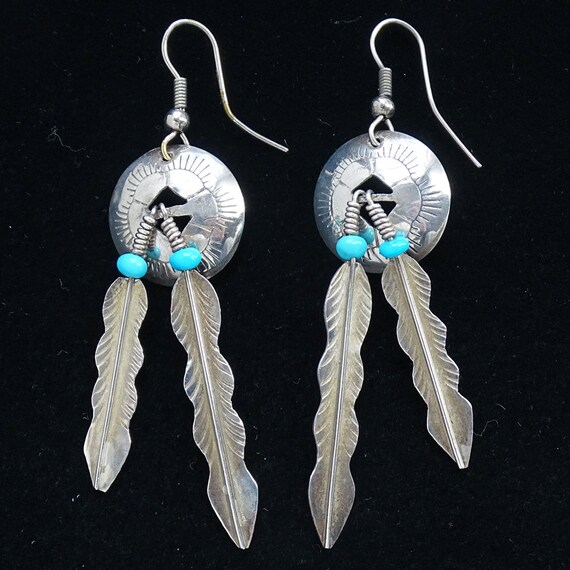 Dangling Feathers Vintage Native American Navajo Sterling Silver Necklace Dangling Feathers Vintage Native American Navajo Sterling Silver Necklace