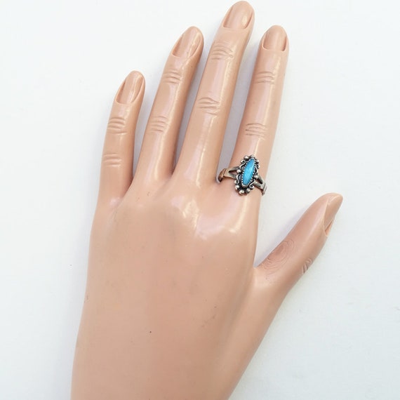 Vintage Navajo Turquoise Ring, Bell Trading Post Sterling Silver