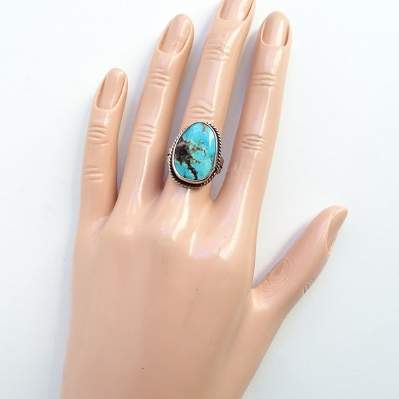 Vintage, Navajo, Native American, Oval Turquoise … - image 9