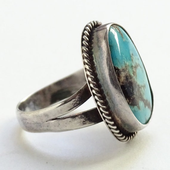 Vintage, Navajo, Native American, Oval Turquoise … - image 4