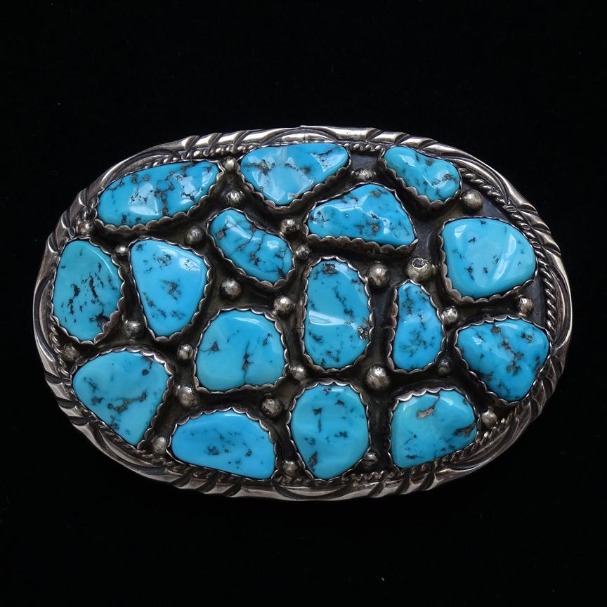 Signed Gilbert Ortega Shop Navajo Multistone Turquoise Belt  display picture 1