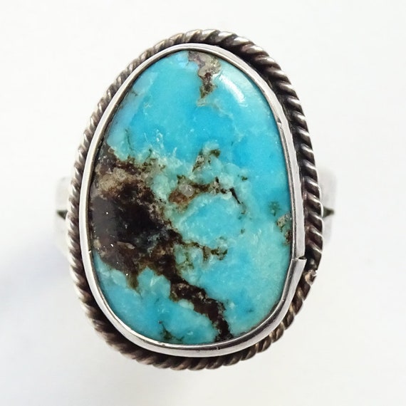 Vintage, Navajo, Native American, Oval Turquoise … - image 8