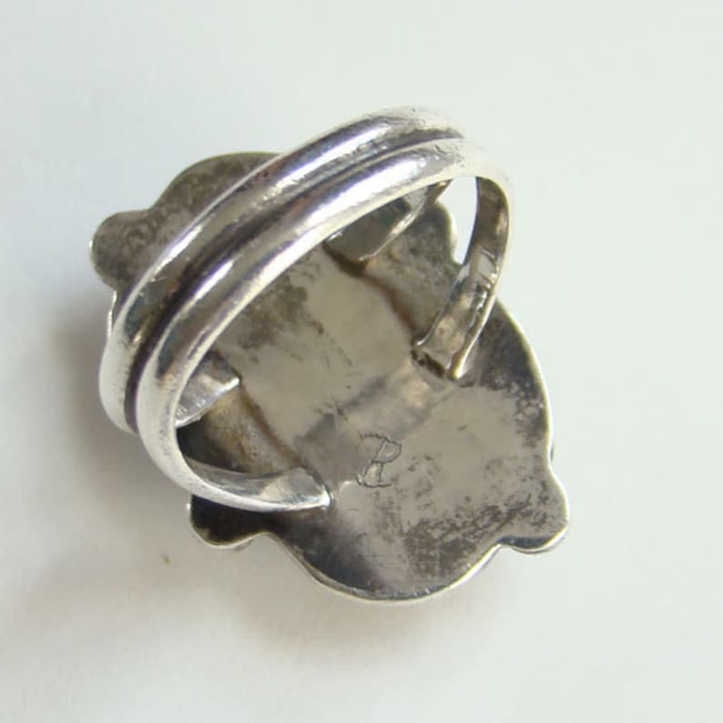 Vintage Brown Fire Agate Sterling Silver Ring Size 7 12 Signed R Southwestern