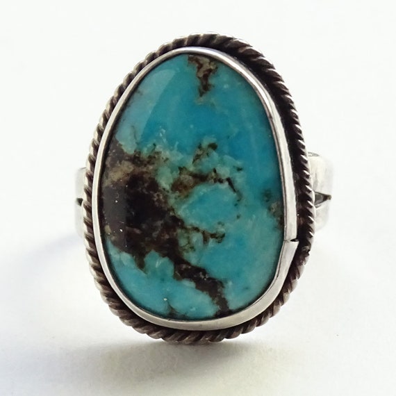 Vintage, Navajo, Native American, Oval Turquoise … - image 3