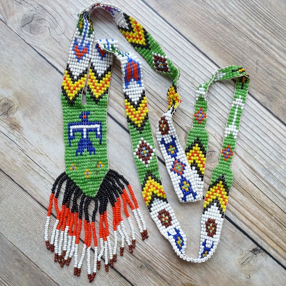 Vintage Native American, Navajo Beadwork Necklace… - image 7