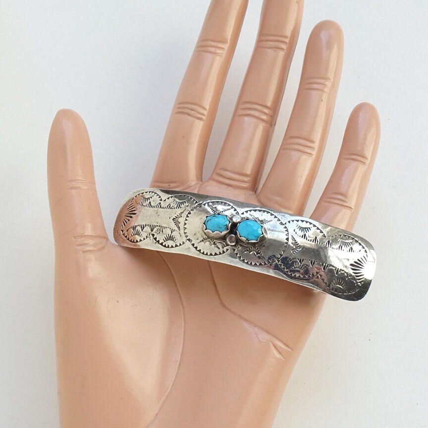 Vintage Native American Navajo Turquoise Hair Clip Barrette  display picture 3