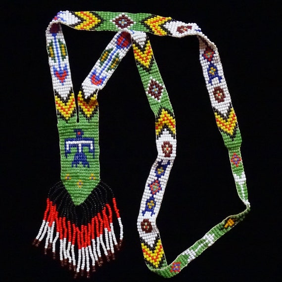 Vintage Native American, Navajo Beadwork Necklace… - image 1