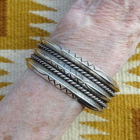 Vintage 84 Gram Native American 3 Row Carinated Cuff Bracelet Stamp Decorated Sterling Silver Cuff Bracelet Silver Carinated Cuff Etsy Canada
