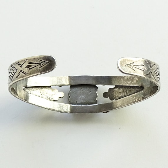 Vintage Fred Harvey Era Navajo Sterling Silver Turquoise Cuff Bracelet, 31.3 Grams