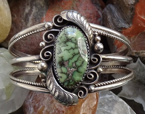 Green turquoise cuff bracelet online