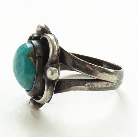 Vintage Navajo, Turquoise, Handmade, Pinky Ring, … - image 5