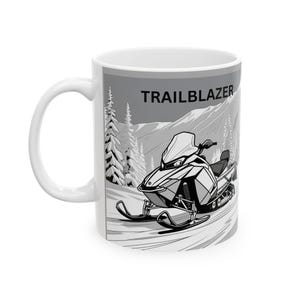 Winter Adventure Ceramic Mug, Funny Coffee Cup, Ski Enthusiast Gift, Snowmobile Lover&#39;s Mug, Outdoor Adventure Drinkware