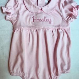 Personalized Pima Cotton Baby Girl Bubble: Monogrammed Outfit