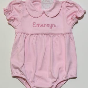 Personalized Pima Cotton Baby Girl Bubble: Monogrammed Outfit