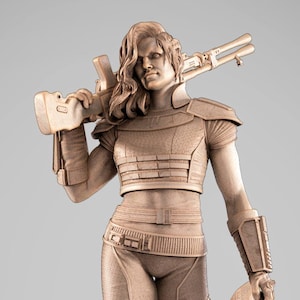 Cara Dune Star Wars The Mandalorian 3D Print, Unpainted Shock Trooper Model Kit