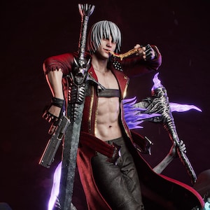 Dante Devil May Cry 3D Printed Figure, Unpainted Demon Hunter Model Kit