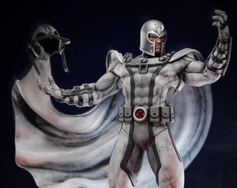 Figura impressa em 3D do Magneto, kit de modelo sem pintura do líder mutante Mestre do Magnetismo