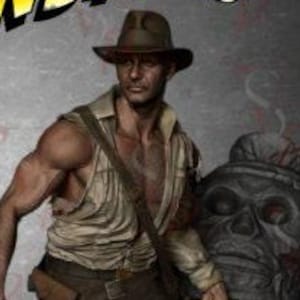 3D-geprinte Indiana Jones-figuur: iconische archeoloog-avonturier, ongeverfd