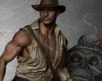 Indiana Jones 3d Printed Figure - Iconic Archaeologist Adventurer, Unpainted