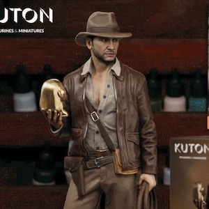 Indiana Jones 3D-geprint figuur: iconische archeoloog-avonturier, ongeverfd