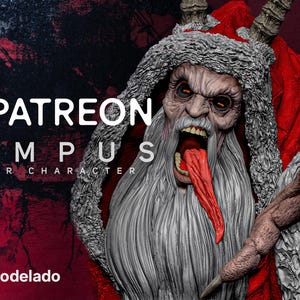 Krampus 3D Printed Figure, Unpainted Christmas Devil Model Kit