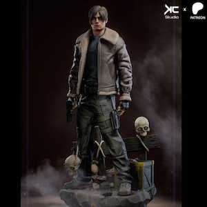 Leon Kennedy 3D Printed Figure,  Resident Evil Figure, Unpainted