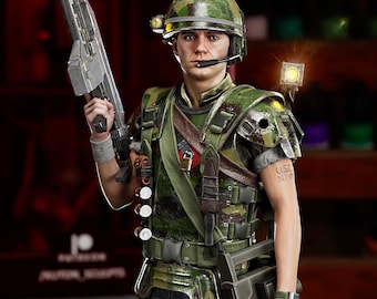 Corporal Dwayne Hicks 3D Printed Figure - Aliens Colonial Marine, Unpainted