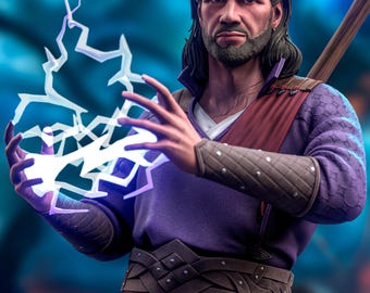 Gale 3D Printed Figure,  Baldur’s Gate 3 Wizard Statue, Unpainted