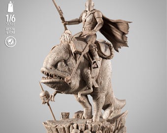 The Mandalorian 3D Printed Figure, Din Djarin Bounty Hunter Statue, Unpainted