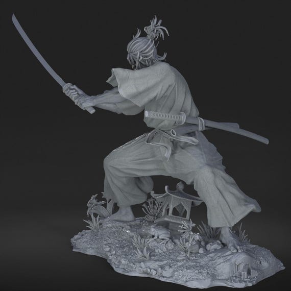 宮本武蔵 3Dプリントフィギュア 伝説の侍戦士 未塗装 - Etsy 日本