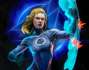 Invisible Woman 3D printed Figure, Marvel's Fantastic Four Heroine, Unpainted