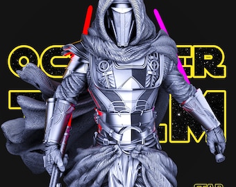 Darth Revan 3D Printed Figure, Star Wars KOTOR Sith Jedi Statue, Unpainted