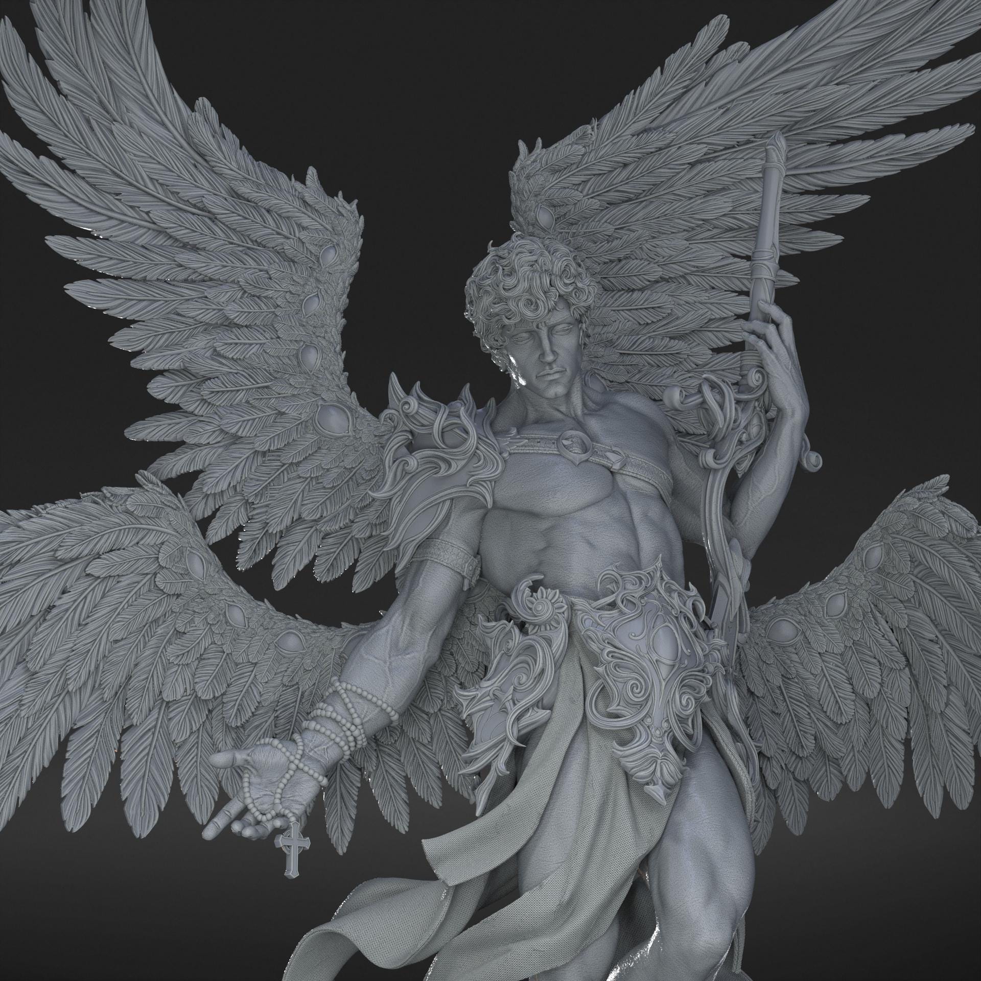 Cherubim 3D Printed Figure, Unpainted Biblical Angel Model Kit - Etsy