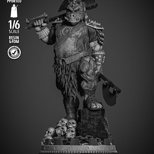 Gamorrean Guard 3D Printed Figure, Star Wars Jabba&#39;s Palace statue, Unpainted