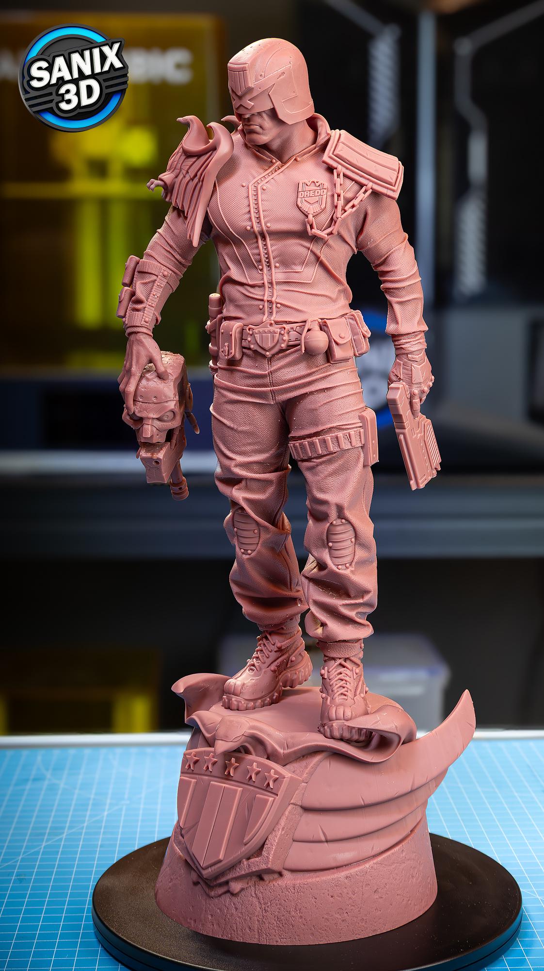 Judge Dredd 3D Printed Figure, Unpainted Mega-city One Judge Model