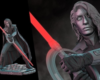 Second Sister 3D Printed Figure, Fallen Order Inquisitor, Unpainted
