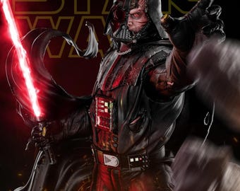 Darth Vader 3D Printed Figure, Iconic Star Wars Sith Lord Collectible, Unpainted