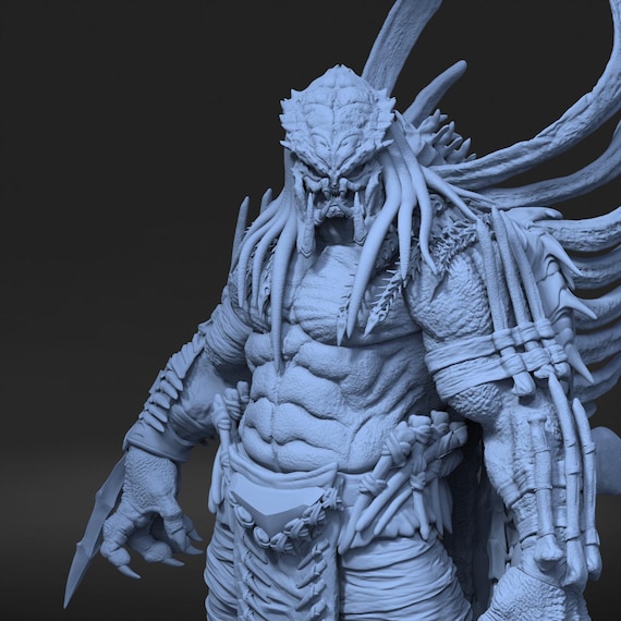 GRENDEL Predator 3D Printed Figure, Unpainted Yautja Predator King