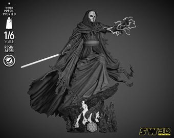 Darth Nihilus 3D Printed Figure, Star Wars Sith Lord Statue, Unpainted