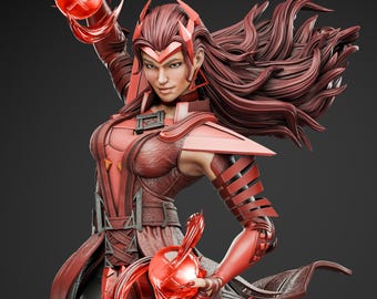 Scarlet Witch 3D Printed Figure, Unpainted Wanda Maximoff Model Kit