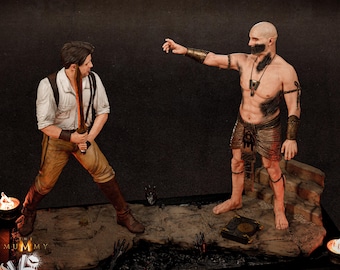 Imhotep vs Rick O'Connell Diorama, Unpainted The Mummy Battle Model Kit