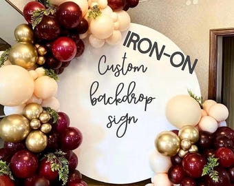Vinilo termoadhesivo personalizado para fondo, vinilo de Feliz Cumpleaños, letrero para fondo de arco de globos, vinilo personalizado para fiestas, baby shower, despedida de soltera.