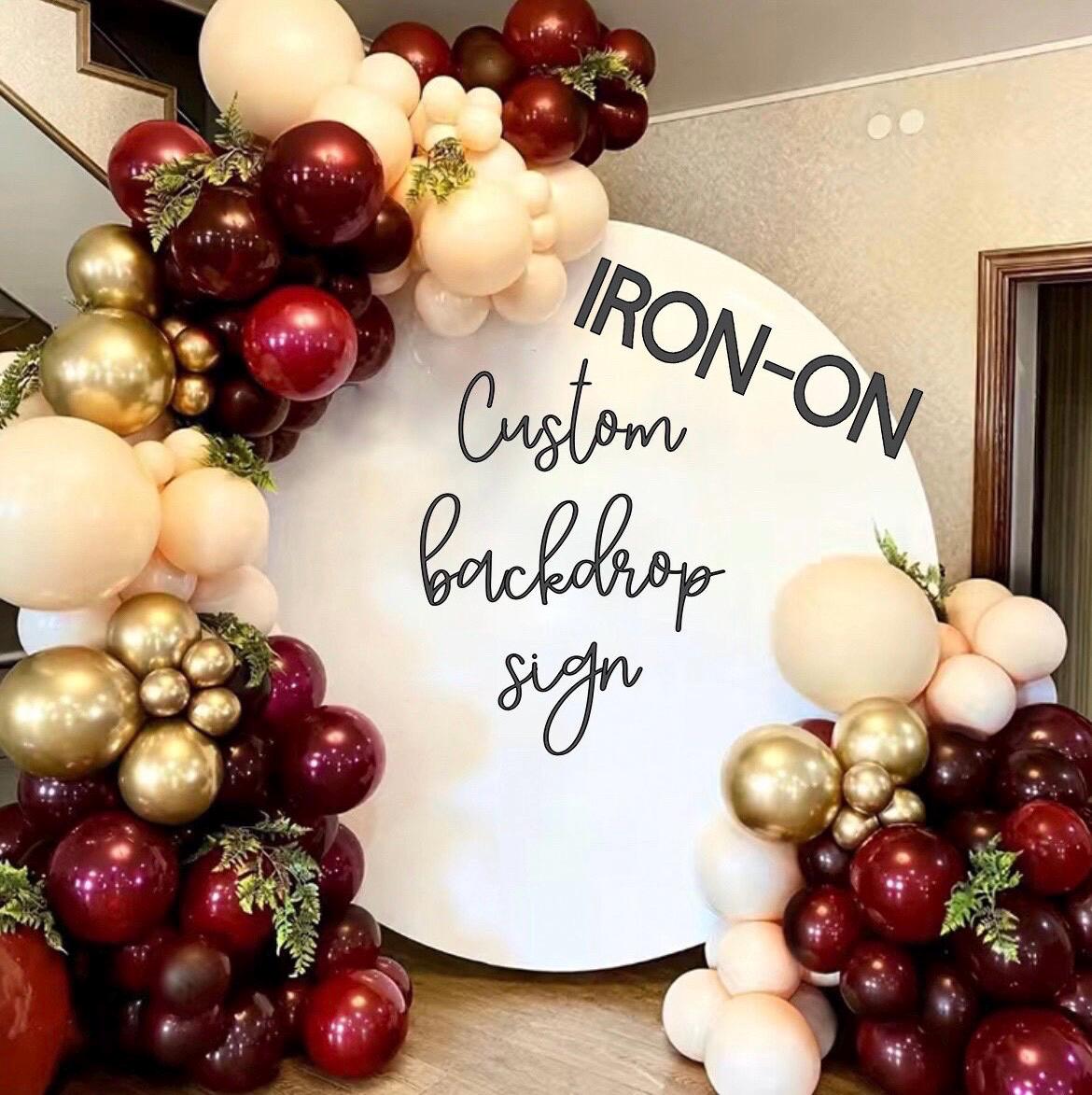 Sign For Balloon Custom IRON ON Backdrop Decal, Happy Birthday Decal, Sign for Balloon ...