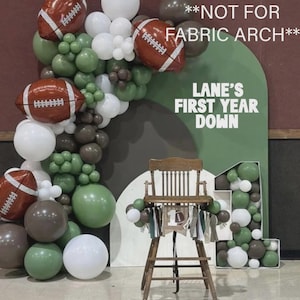 First Year Down Birthday Sign, Happy Birthday decal, Sign for Balloon Arch Backdrop panel, Football birthday sign, Baby Boy 1st Birthday