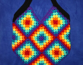 Crochet shoulder bag, crochet bag, handmade bag, granny square bag, handmade bag