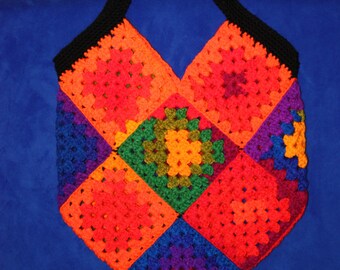 Crochet shoulder bag, crochet bag, handmade bag, granny square bag, handmade bag