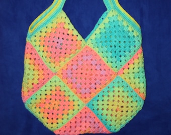 Crochet shoulder bag, crochet bag, handmade bag, granny square bag, handmade bag