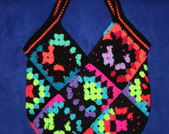 Crochet shoulder bag, crochet bag, handmade bag, granny square bag, handmade bag