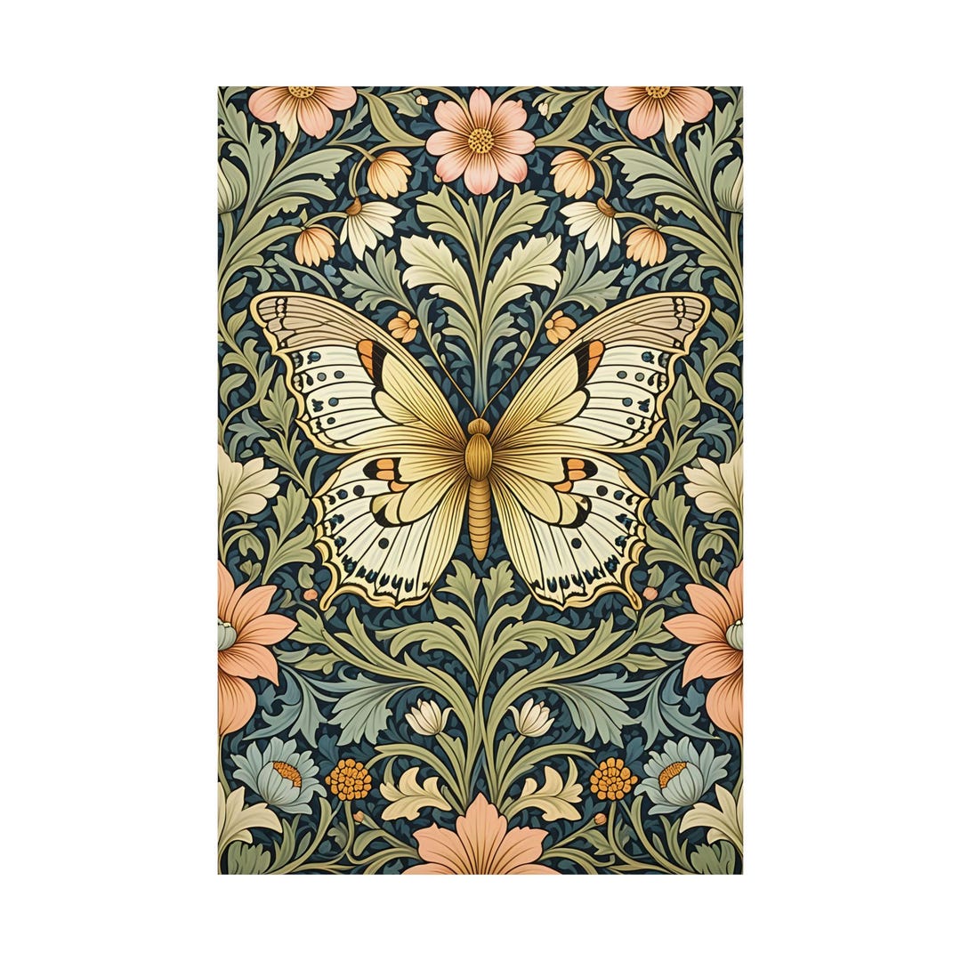 Vintage Butterfly Botanical Poster | Matte Vertical Poster - Etsy
